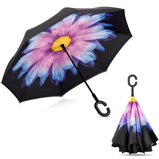 Waterproof Umbrella with C- Shape Handle